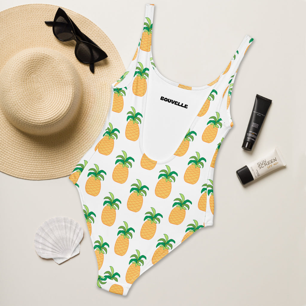 Women's Tropical Pineapple Fruit Buttery Soft Swimsuit With UPF 50+