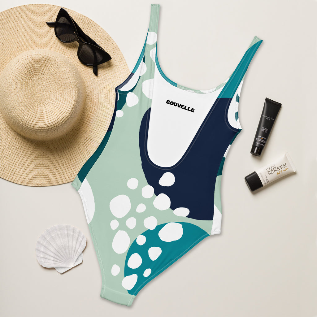 Women's Abstract Coastal Buttery Soft Swimsuit With UPF 50+