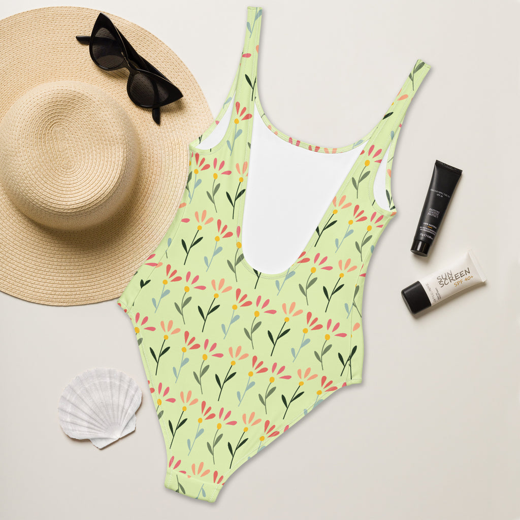 Women's Pastel Botanical Buttery Soft Swimsuit With UPF 50+