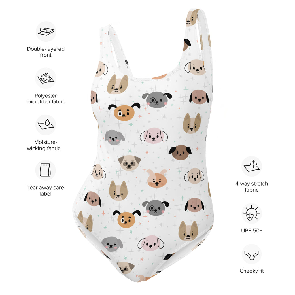 Women's Dog Face Buttery Soft Swimsuit With UPF 50+