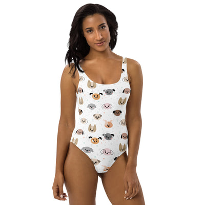 Women's Dog Face Buttery Soft Swimsuit With UPF 50+