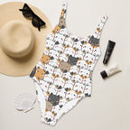 Women's Kawaii Cat Pattern Buttery Soft Swimsuit With UPF 50+