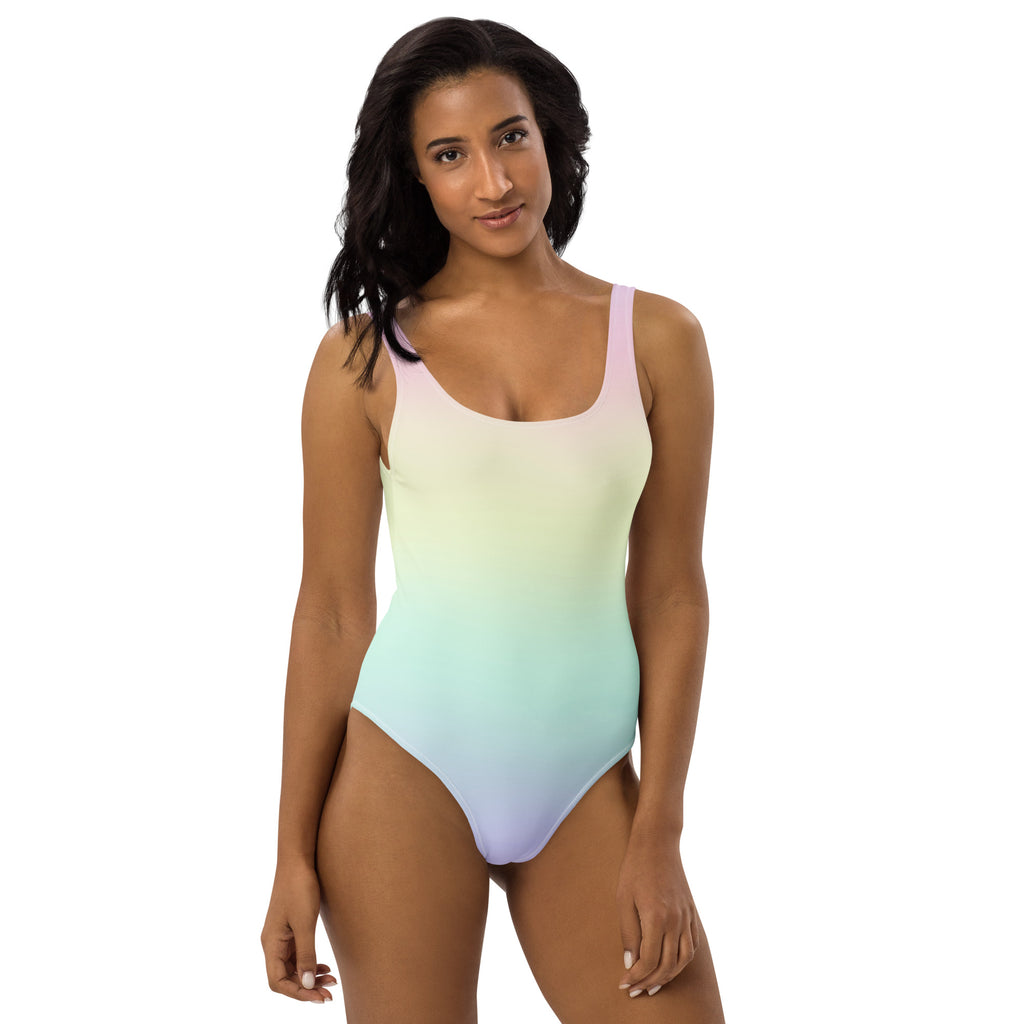 Women's Pastel Rainbow Buttery Soft Swimsuit With UPF 50+