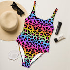 Women's Rainbow Leopard Buttery Soft Swimsuit With UPF 50+