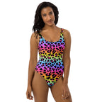 Women's Rainbow Leopard Buttery Soft Swimsuit With UPF 50+