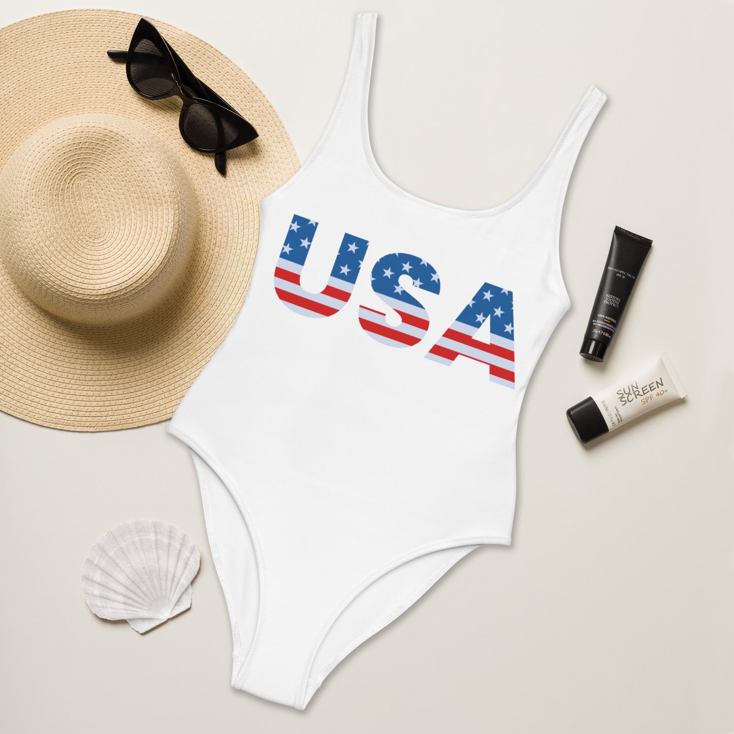 Women's USA Buttery Soft Swimsuit With UPF 50+