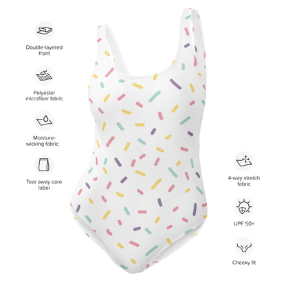 Women's Colorful Sprinkles Buttery Soft Swimsuit With UPF 50+