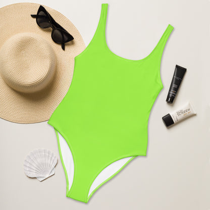 Women's Lime Green Buttery Soft Swimsuit With UPF 50+