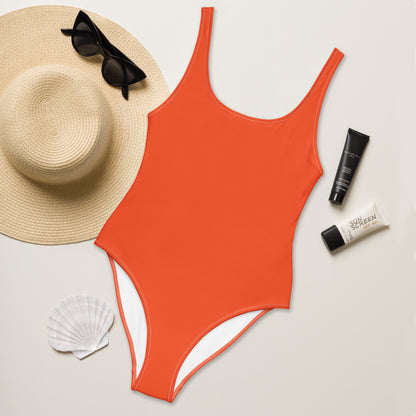 Women's Orange Buttery Soft Swimsuit With UPF 50+