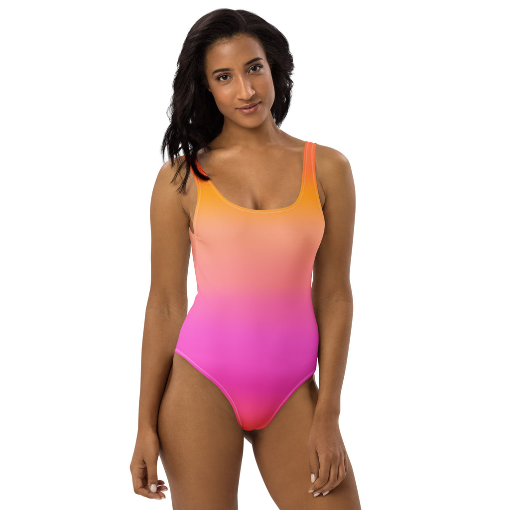 Women's Sunset Ombre Buttery Soft Swimsuit With UPF 50+