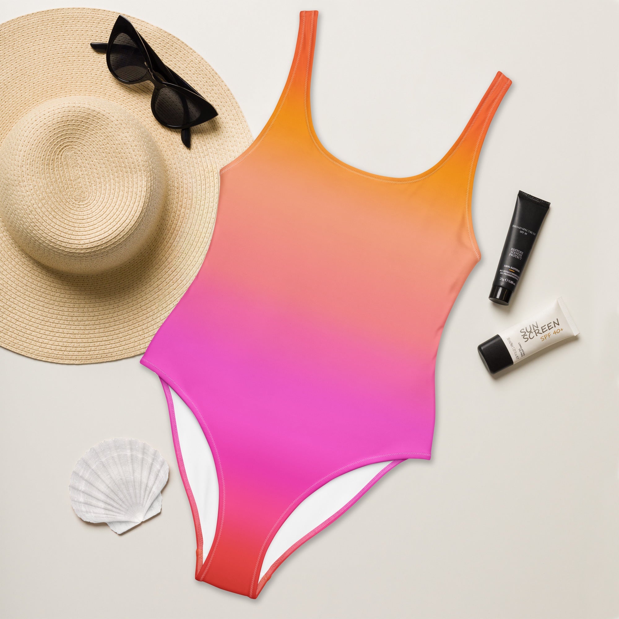 Women's Sunset Ombre Buttery Soft Swimsuit With UPF 50+