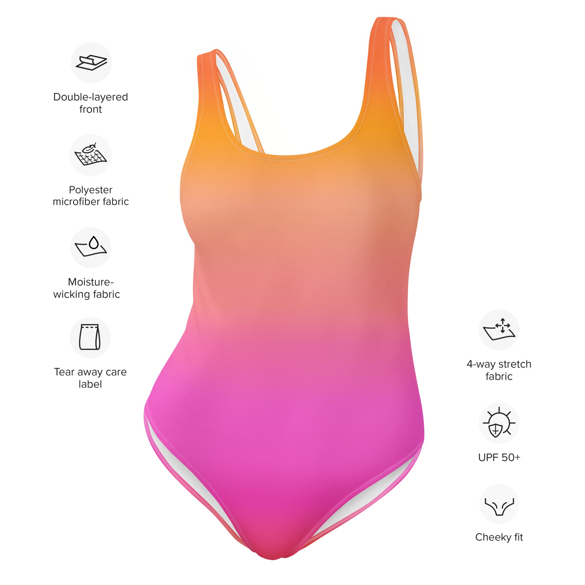 Women's Sunset Ombre Buttery Soft Swimsuit With UPF 50+