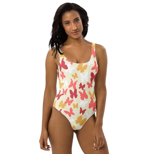 Women's Warm-Tone Butterfly Buttery Soft Swimsuit With UPF 50+
