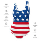 Women's Patriotic USA Flag Buttery Soft Swimsuit With UPF 50+