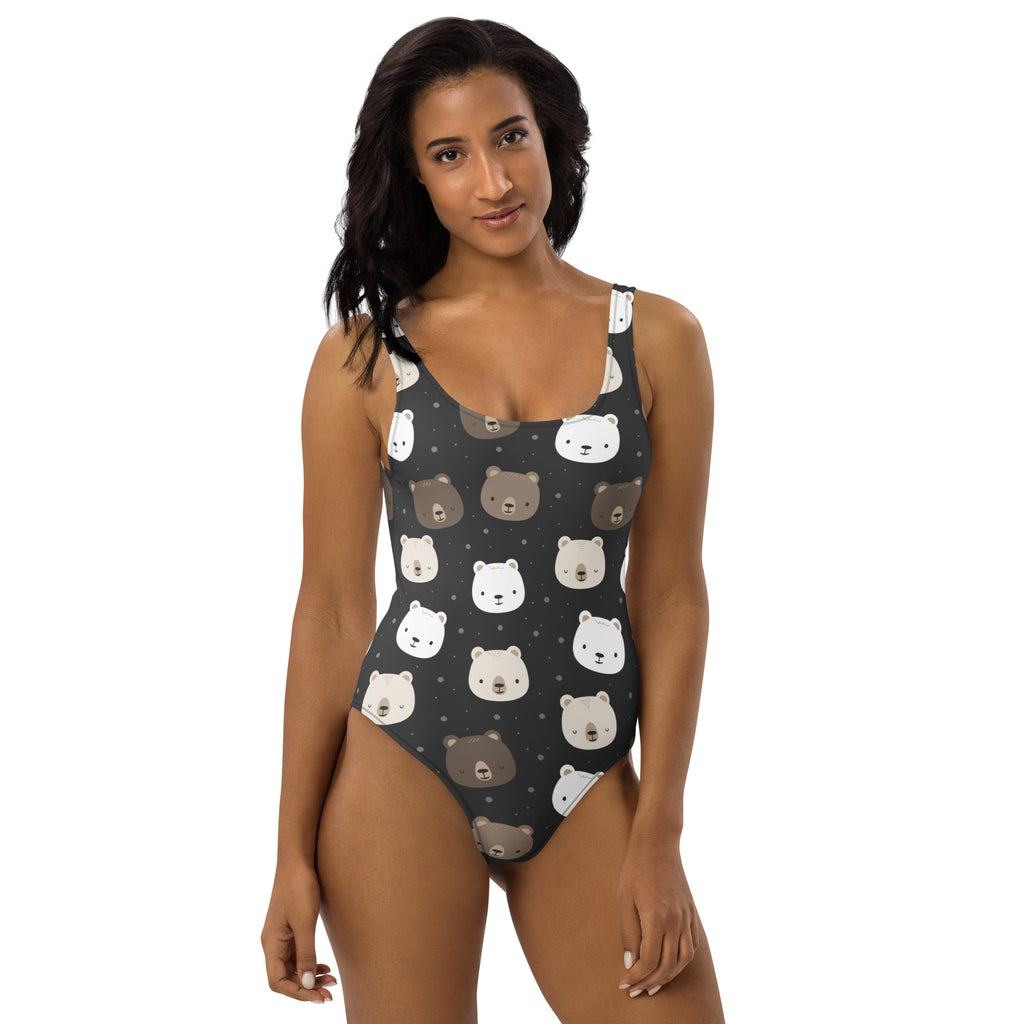 Women's Brown Bear Buttery Soft Swimsuit With UPF 50+