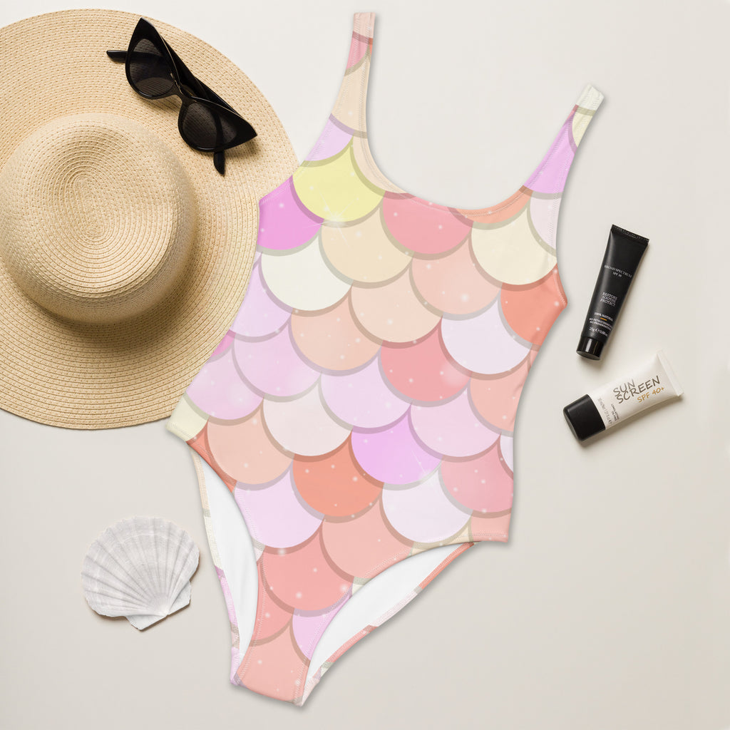 Women's Pink Mermaid Buttery Soft Swimsuit With UPF 50+