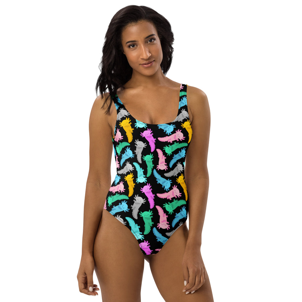 Women's Colorful Axolotl Buttery Soft Swimsuit With UPF 50+