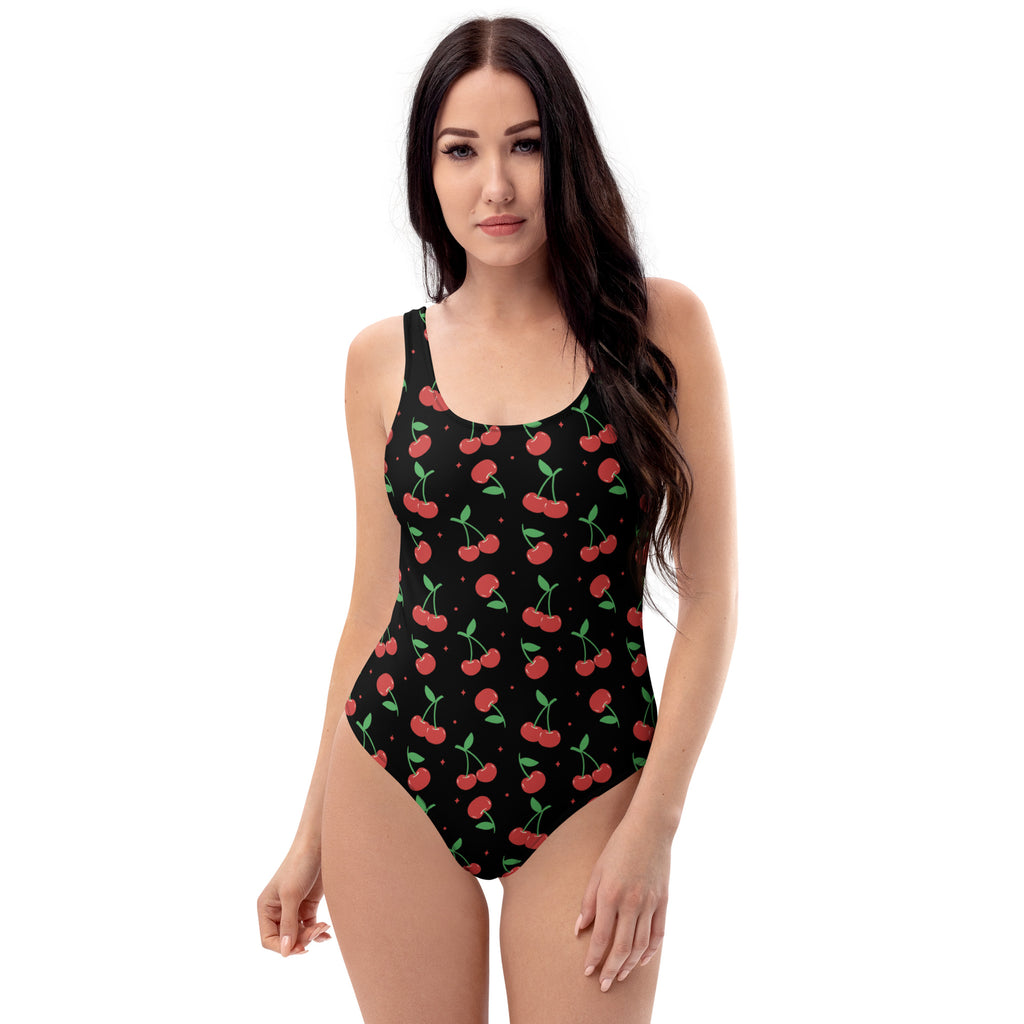 Women's Cherry Print Buttery Soft Swimsuit With UPF 50+