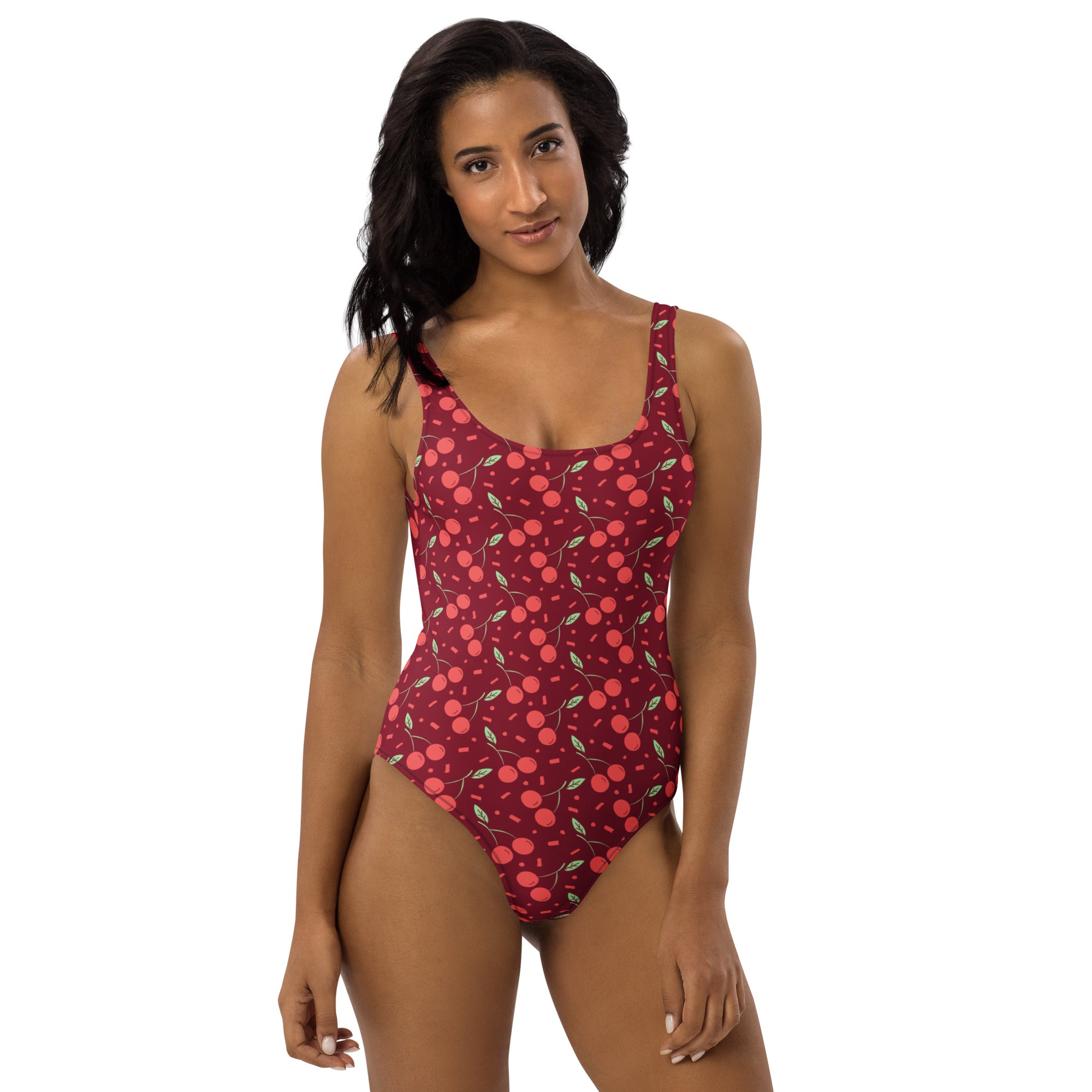 Women's Cherry Sprinkle Buttery Soft Swimsuit With UPF 50+