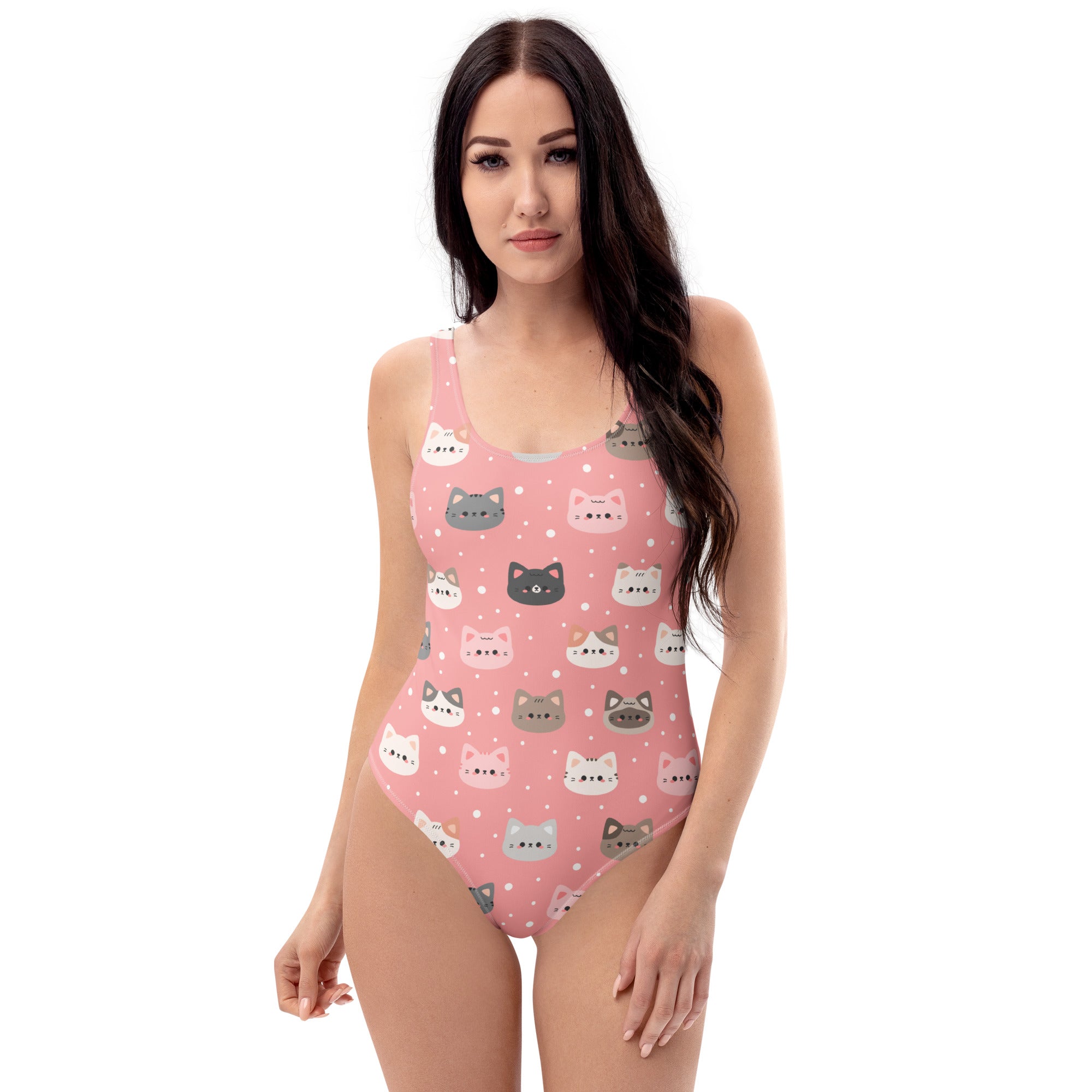 Women's Pink Cat Buttery Soft Swimsuit With UPF 50+