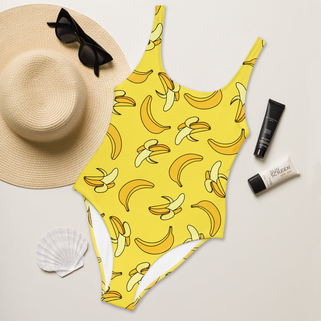 Women's Yellow Banana Buttery Soft Swimsuit With UPF 50+