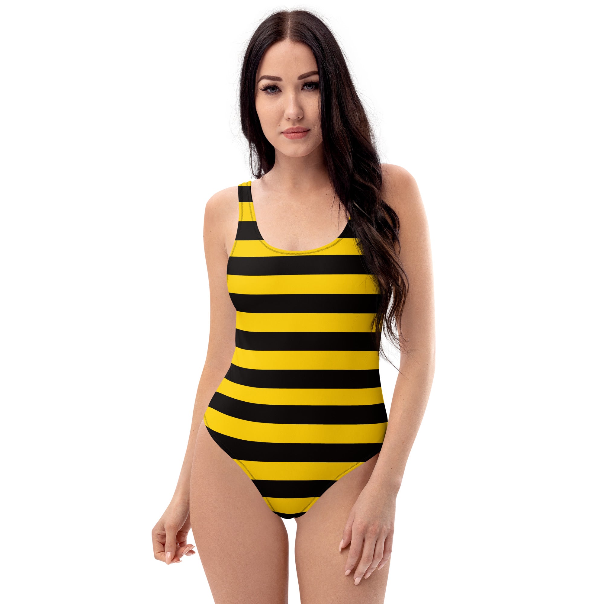 Women's Bumblebee Striped Buttery Soft Swimsuit With UPF 50+