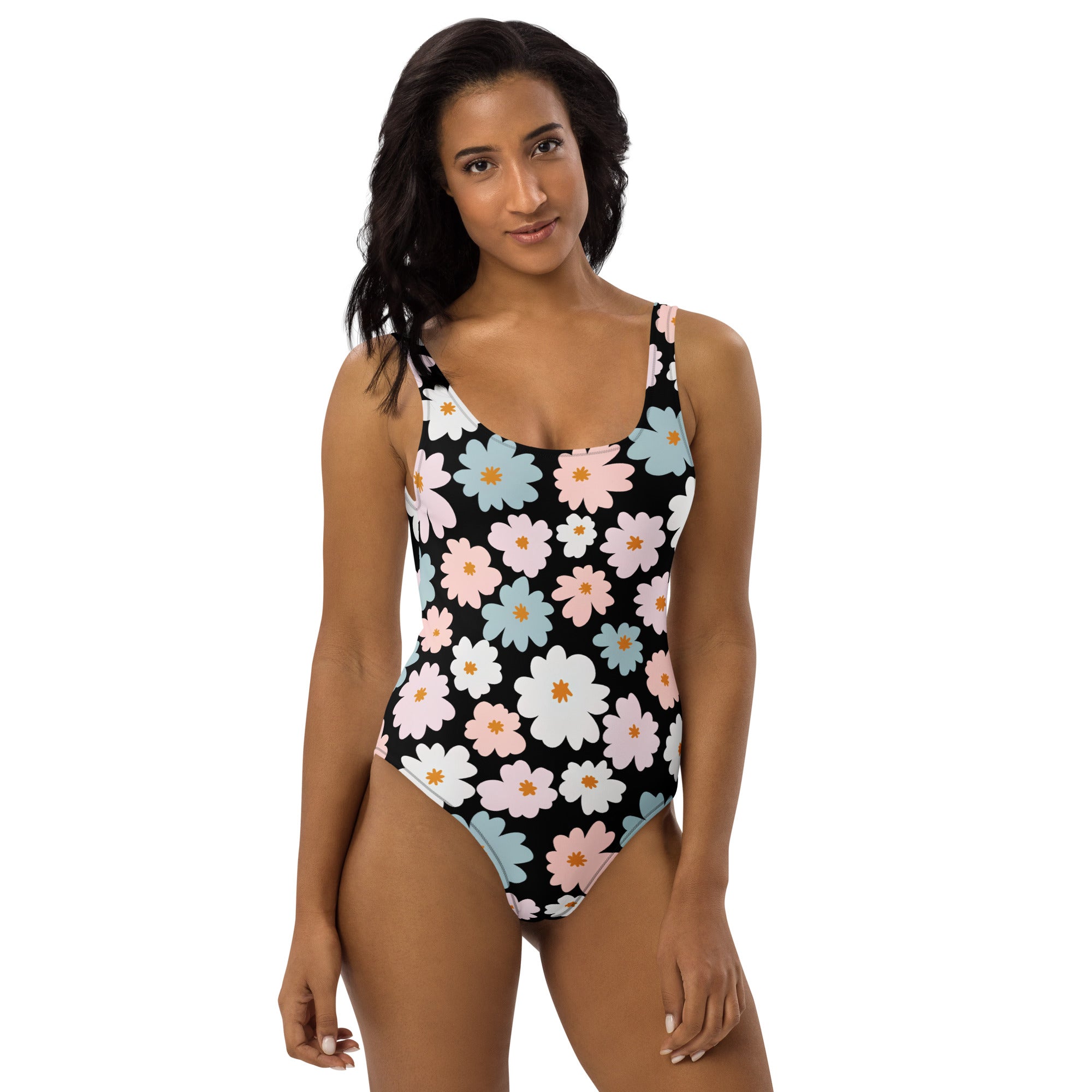 Women's Retro Floral Buttery Soft Swimsuit With UPF 50+