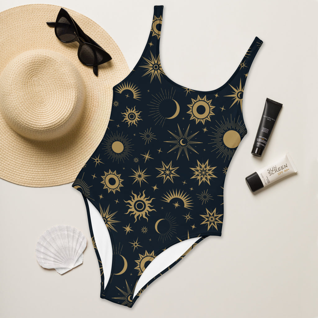 Women's Celestial Sun & Moon Buttery Soft Swimsuit With UPF 50+