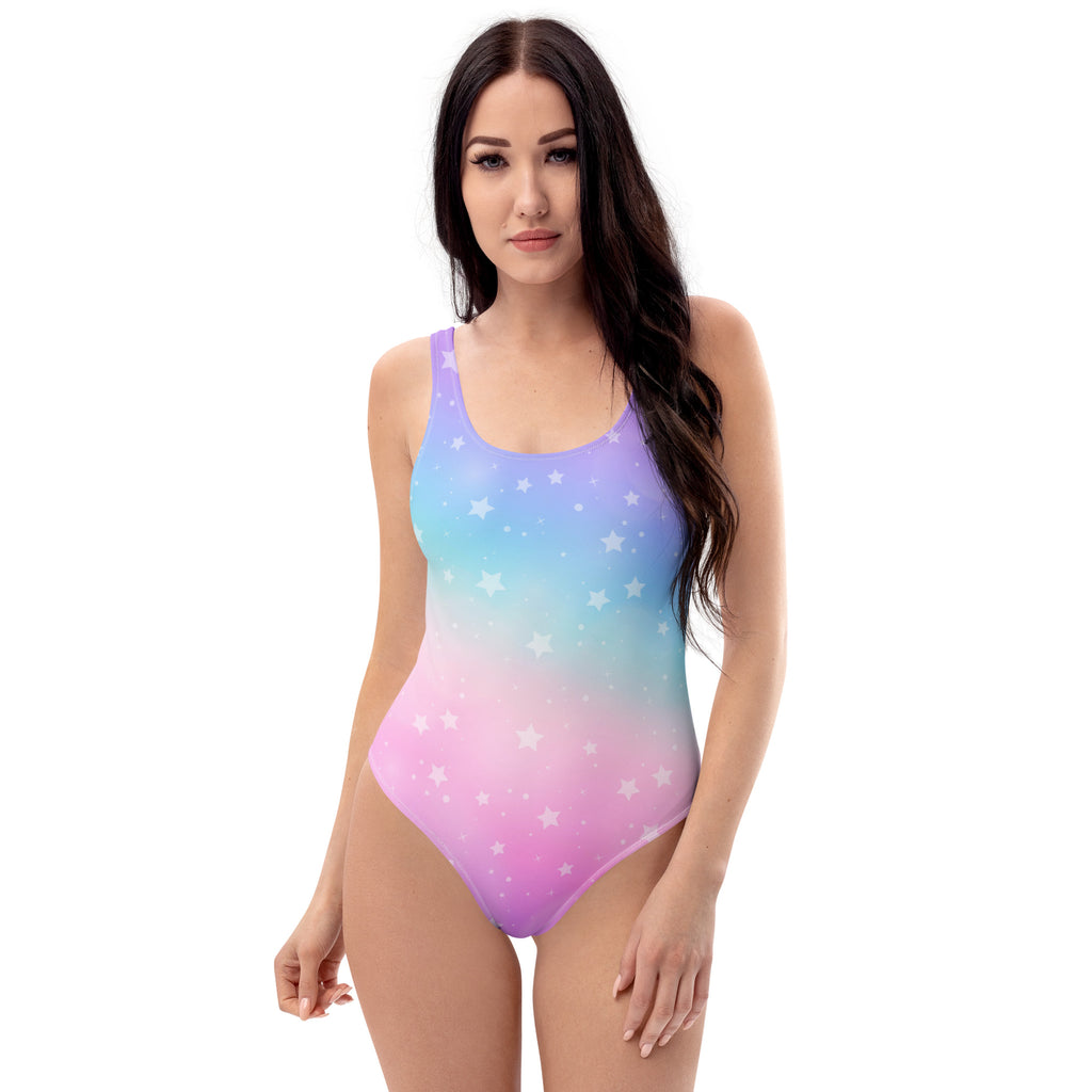 Women's Rainbow Stars Buttery Soft Swimsuit With UPF 50+