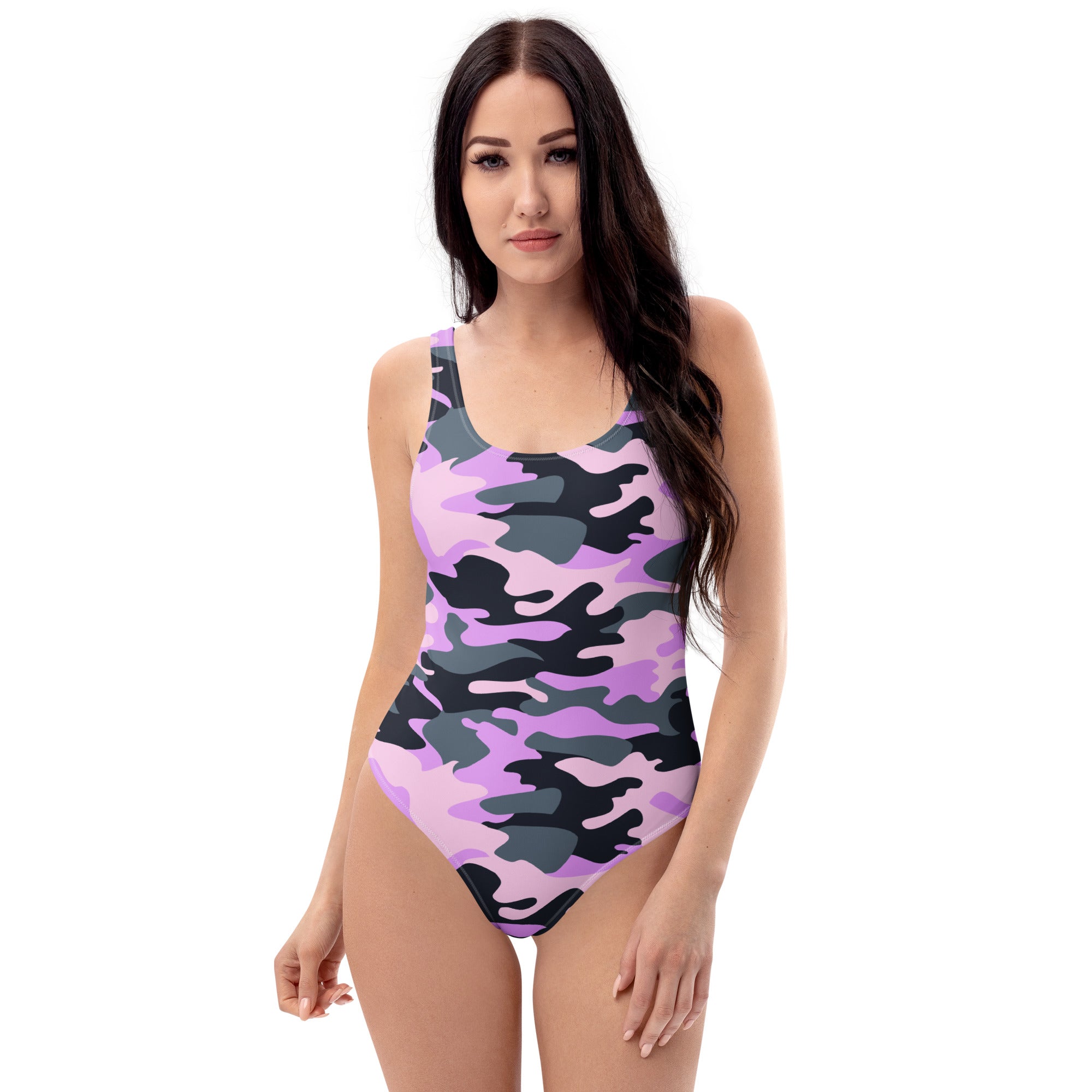 Women's Purple Camouflage Buttery Soft Swimsuit With UPF 50+