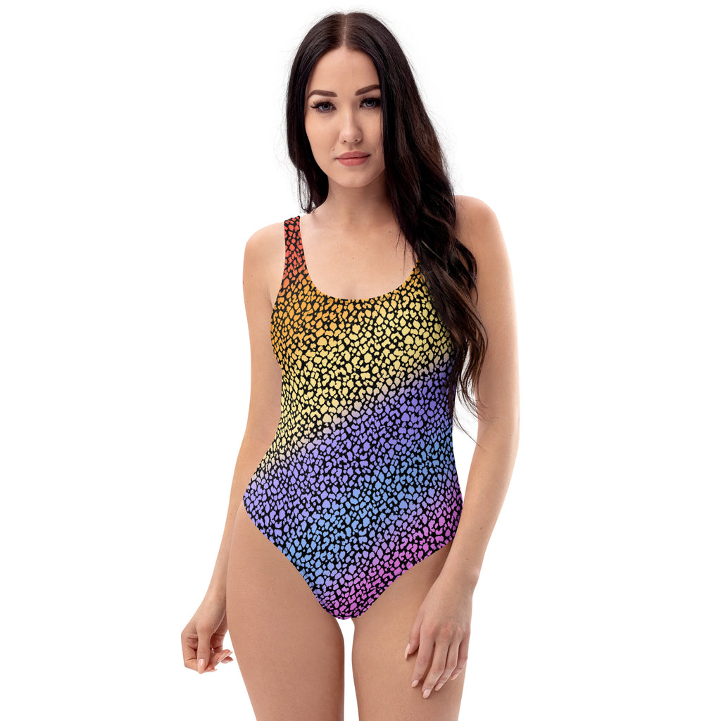 Women's Colorful Leopard Buttery Soft Swimsuit With UPF 50+