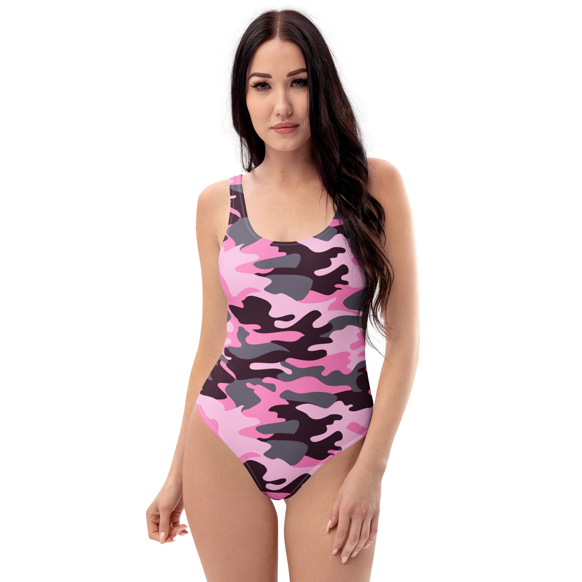 Women's Pink Camouflage Buttery Soft Swimsuit With UPF 50+
