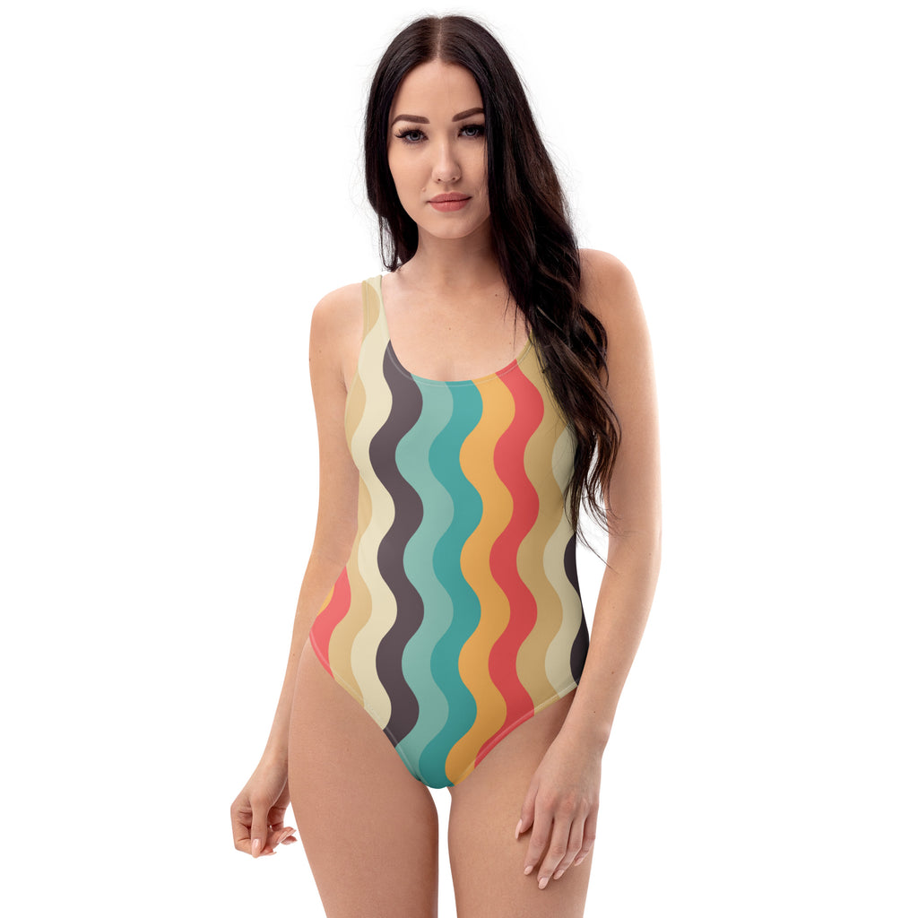 Women's Retro Wave Buttery Soft Swimsuit With UPF 50+