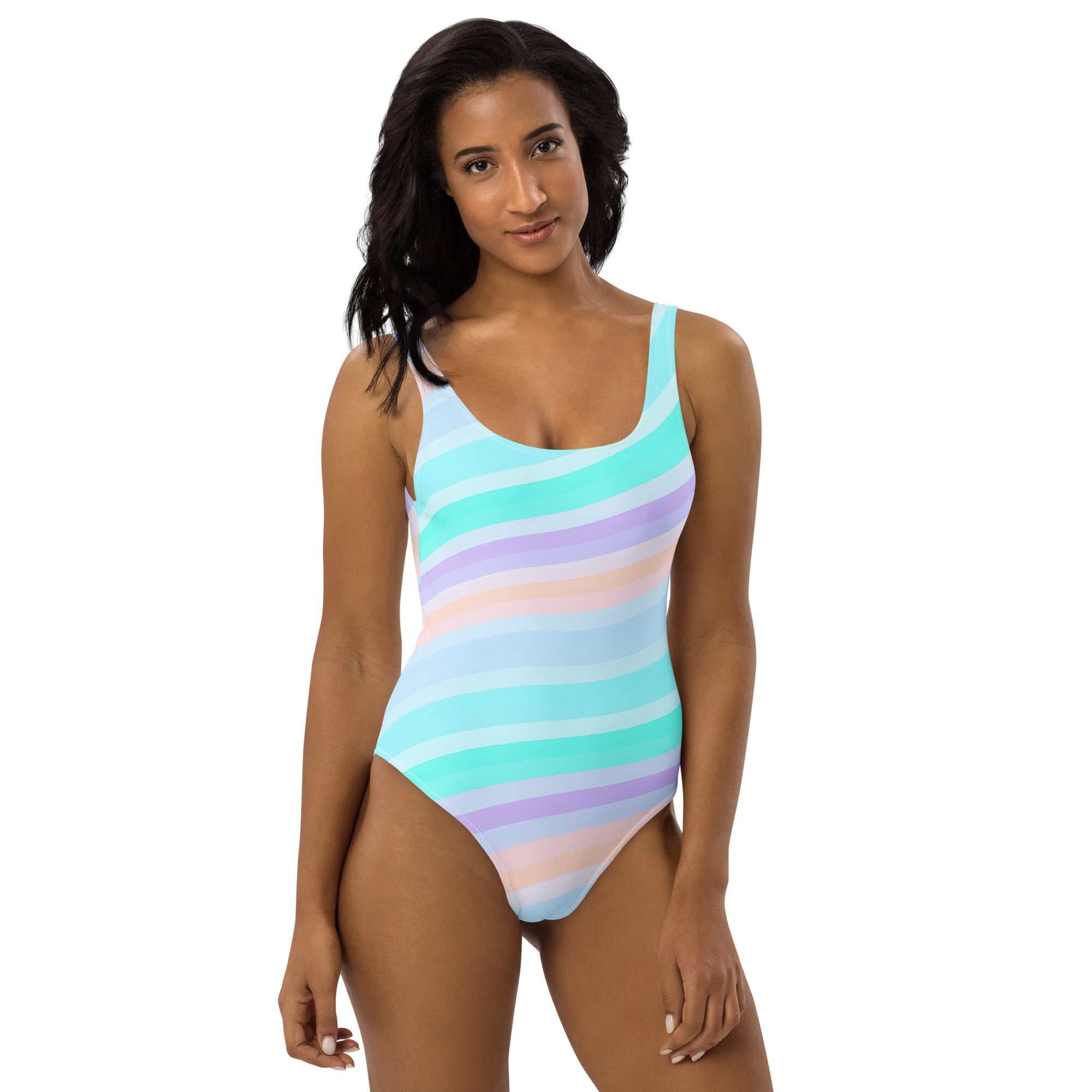 Women's Coastal Stripe Buttery Soft Swimsuit With UPF 50+
