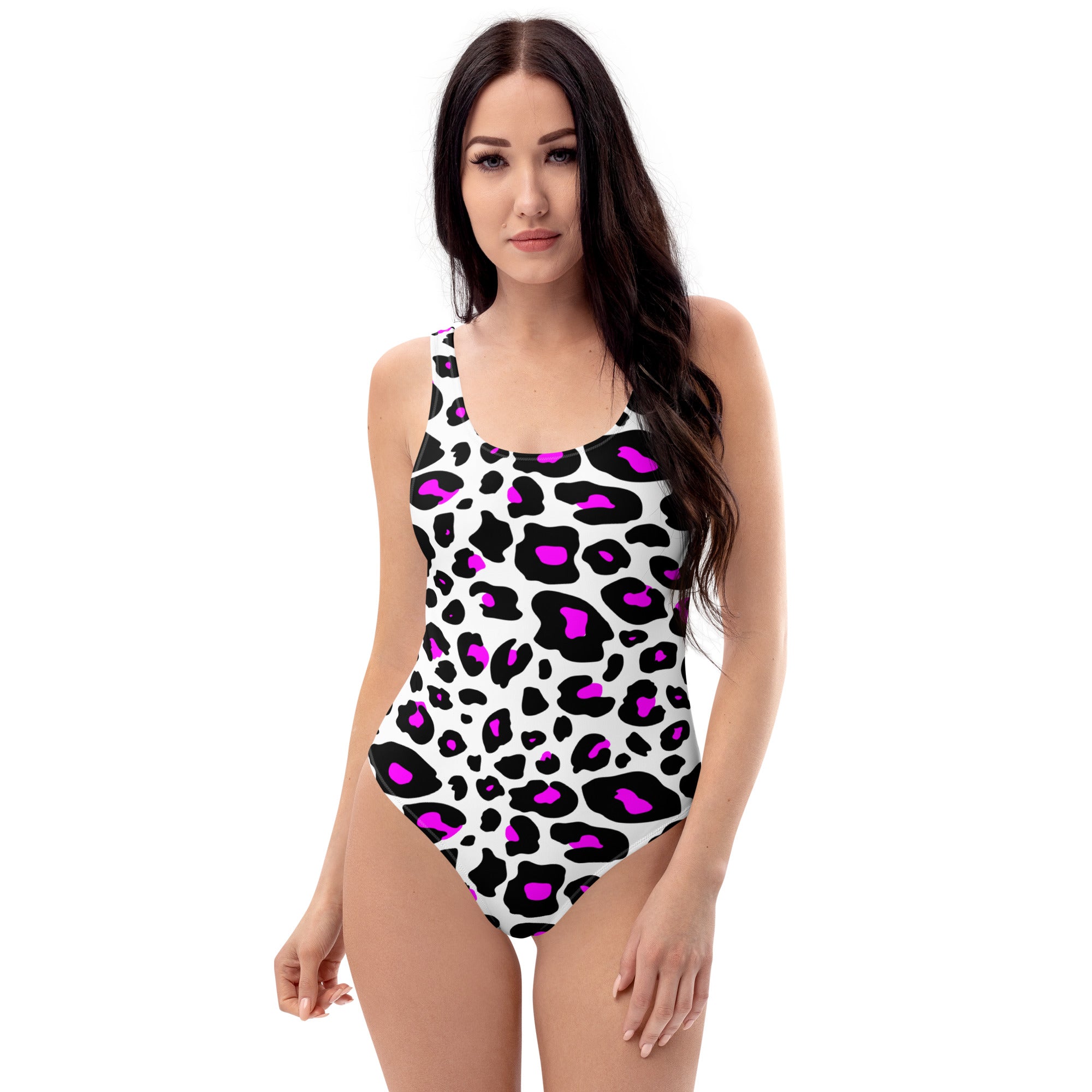 Women's Purple Leopard Print Buttery Soft Swimsuit With UPF 50+