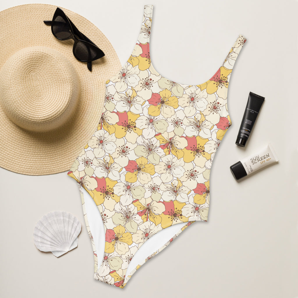 Women's Vintage Floral Buttery Soft Swimsuit With UPF 50+