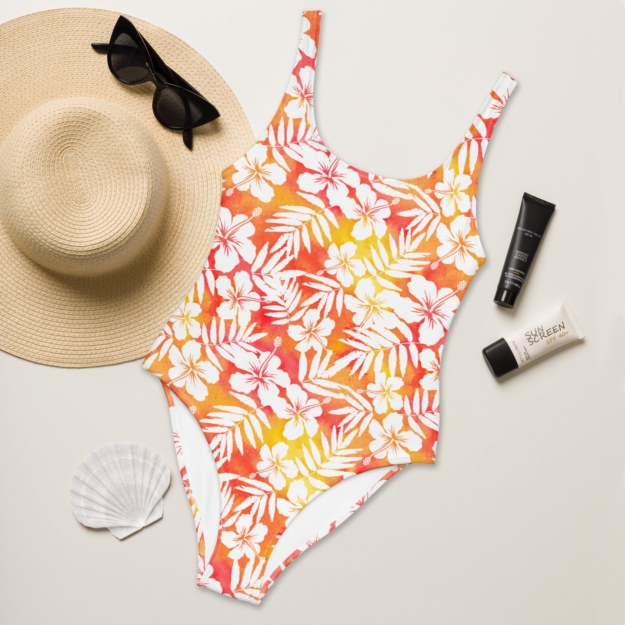 Women's Tropical Floral Buttery Soft Swimsuit With UPF 50+