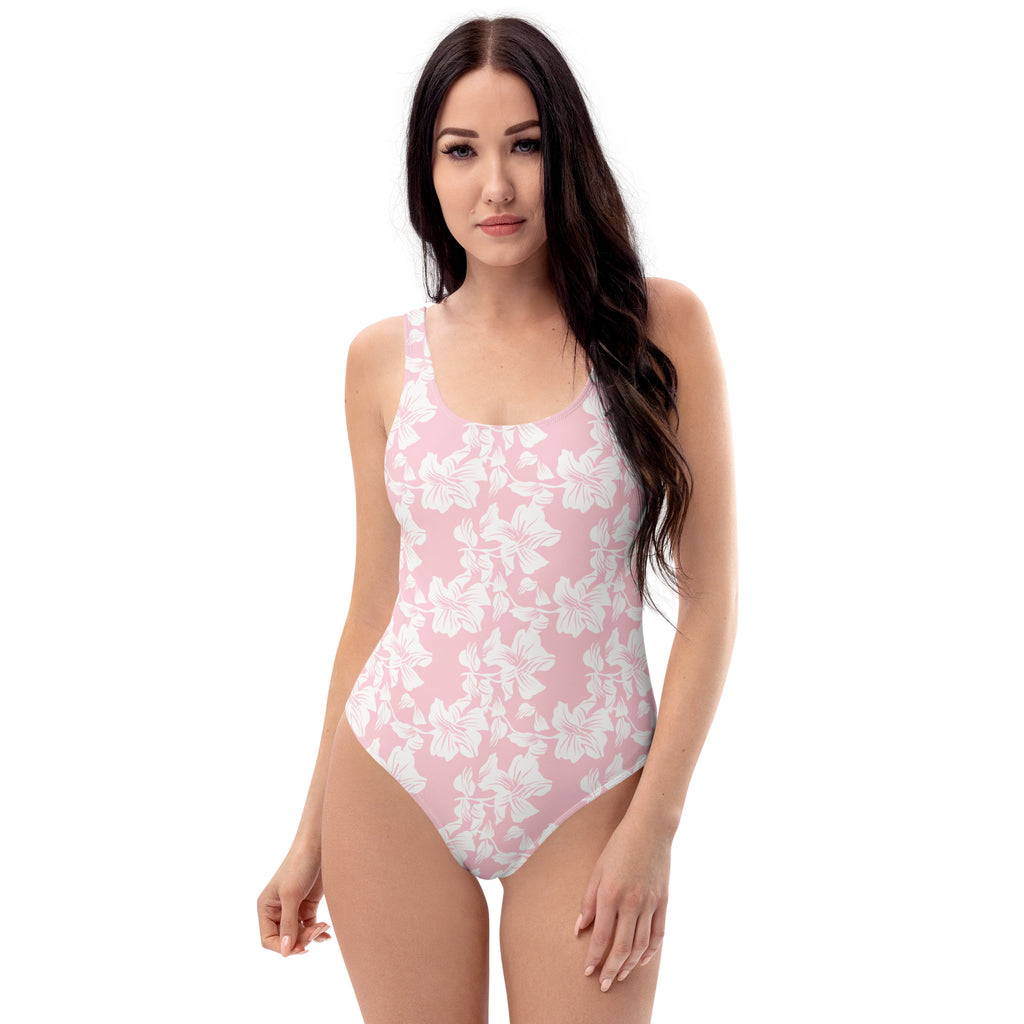 Women's Pink Tropical Floral Buttery Soft Swimsuit With UPF 50+