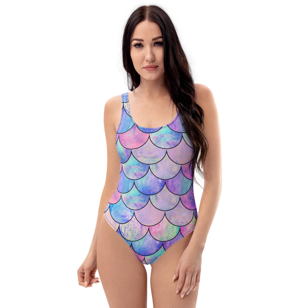 Women's Pastel Mermaid Buttery Soft Swimsuit With UPF 50+