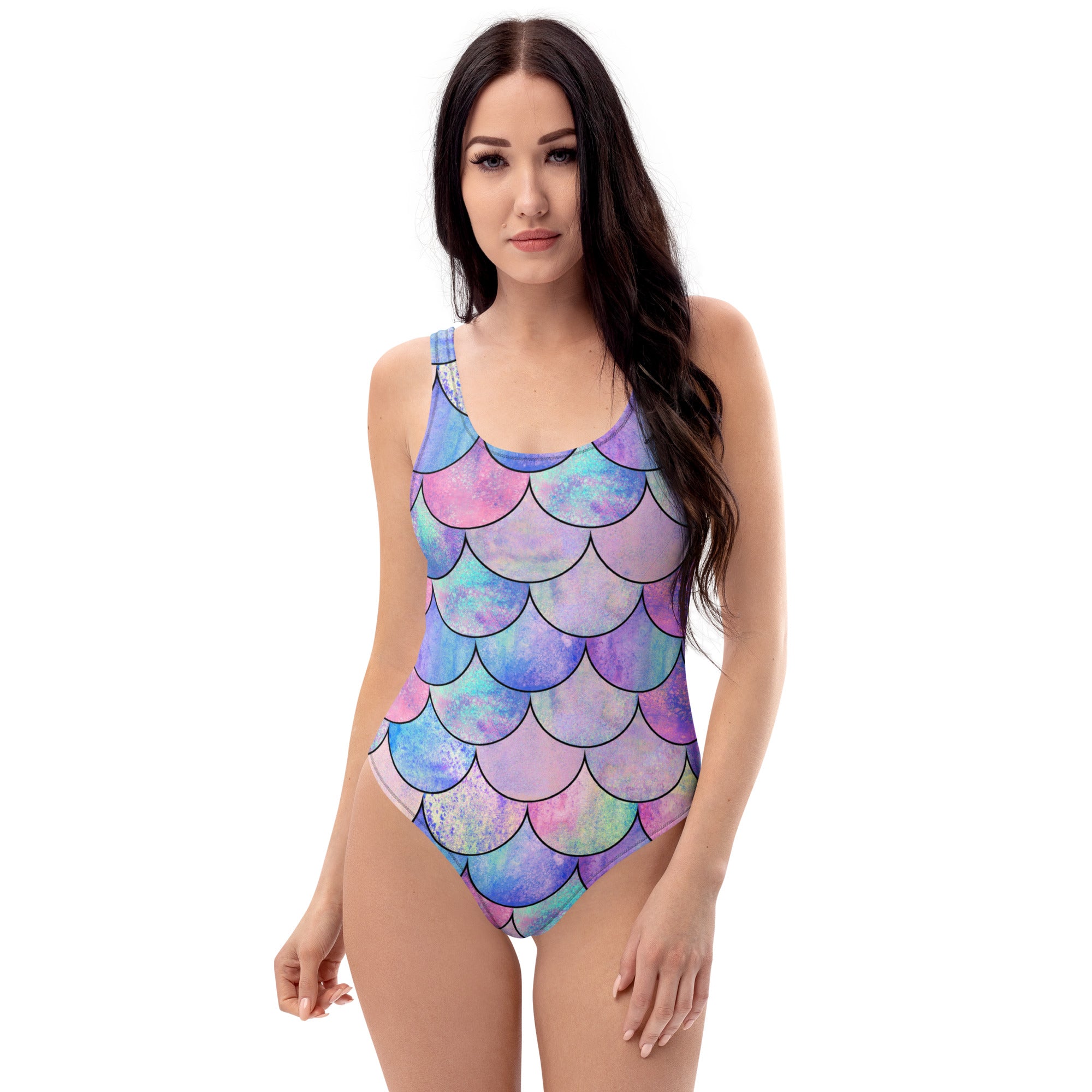 Women's Pastel Mermaid Buttery Soft Swimsuit With UPF 50+
