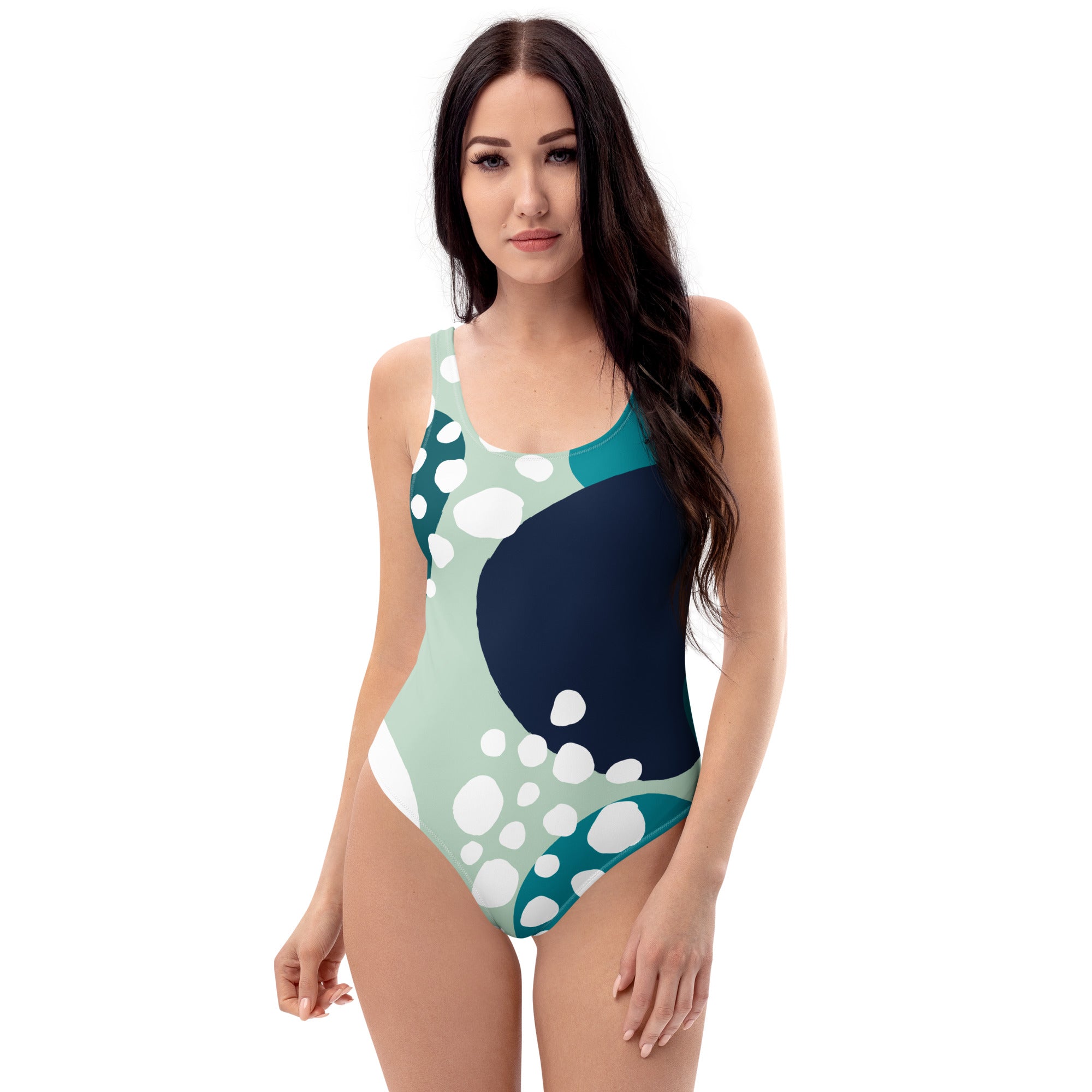 Women's Abstract Coastal Buttery Soft Swimsuit With UPF 50+