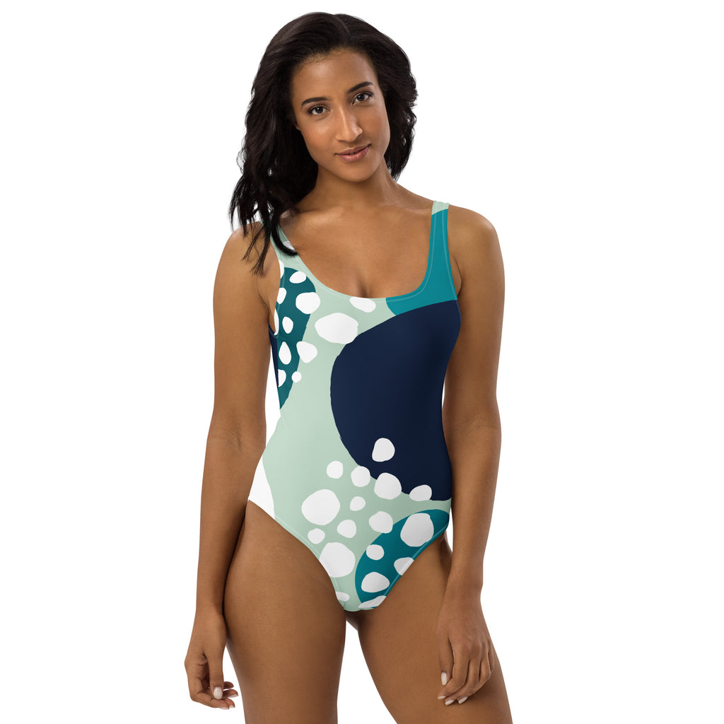 Women's Abstract Coastal Buttery Soft Swimsuit With UPF 50+