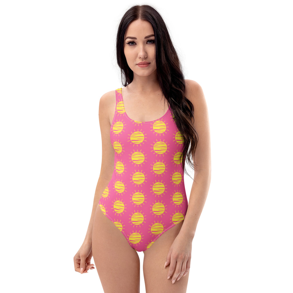 Women's Pink Sunshine Buttery Soft Swimsuit With UPF 50+
