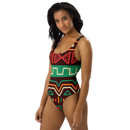 Women's African-Inspired Tribal Print Buttery Soft Swimsuit With UPF 50+
