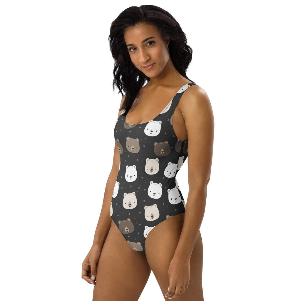 Women's Brown Bear Buttery Soft Swimsuit With UPF 50+