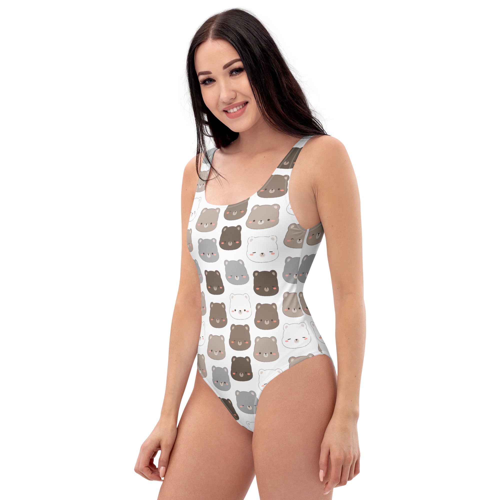 Women's Cute Bear Face Buttery Soft Swimsuit With UPF 50+