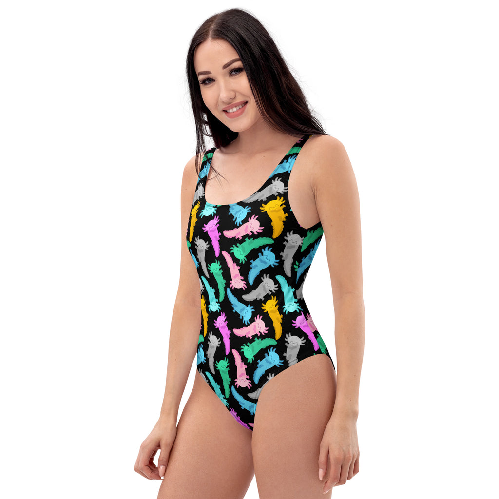 Women's Colorful Axolotl Buttery Soft Swimsuit With UPF 50+