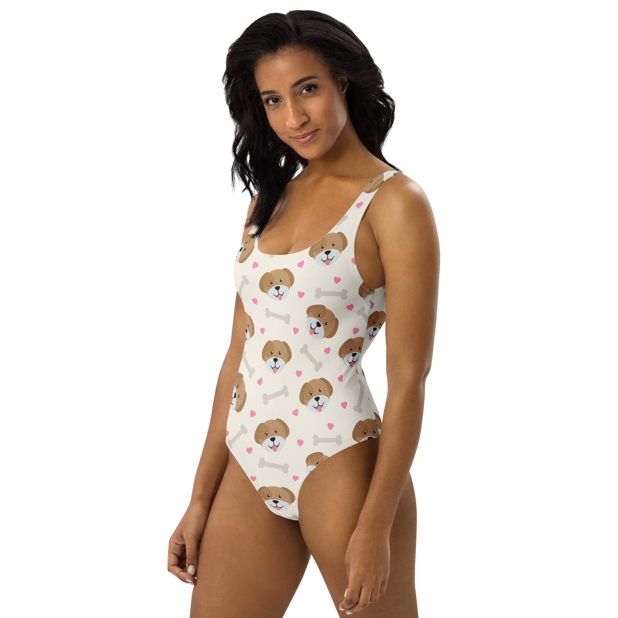 Women's Dog & Hearts Buttery Soft Swimsuit With UPF 50+