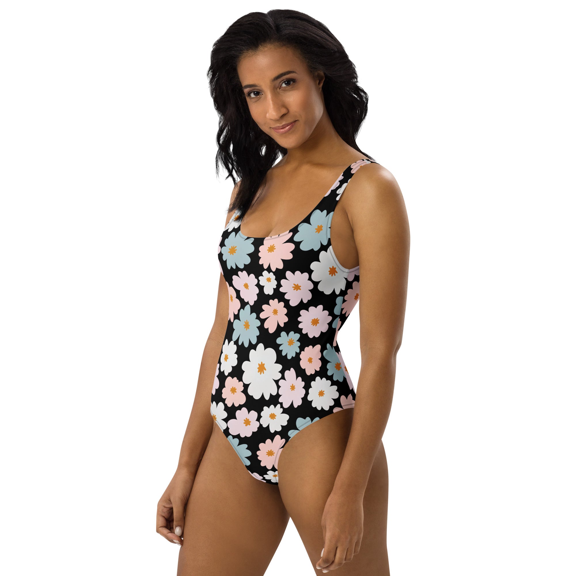 Women's Retro Floral Buttery Soft Swimsuit With UPF 50+
