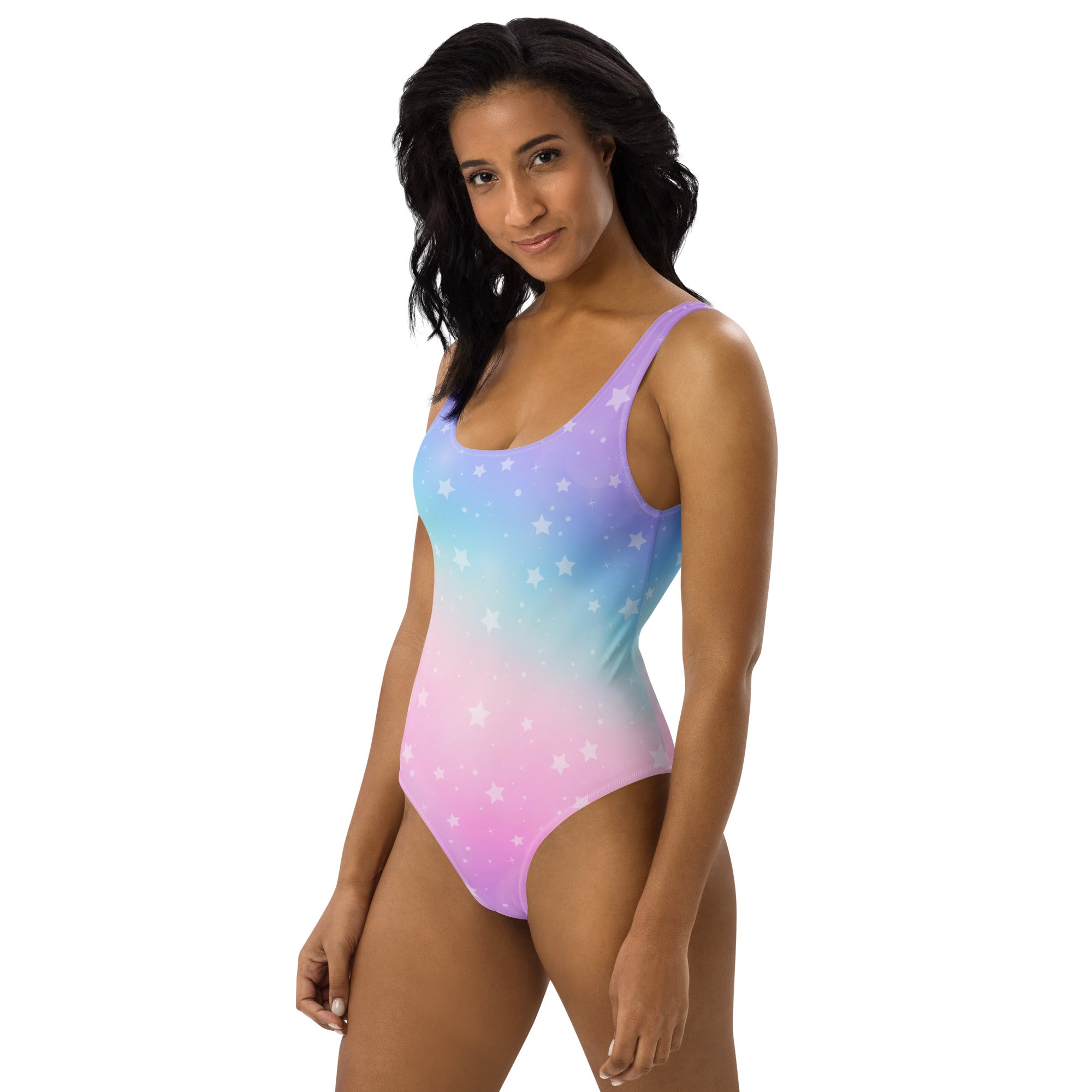 Women's Rainbow Stars Buttery Soft Swimsuit With UPF 50+